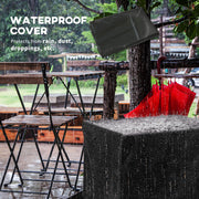 Grey Rattan Style Propane Gas Fire Pit Table 40000 BTU with Cover and Lava Rocks by Outsunny