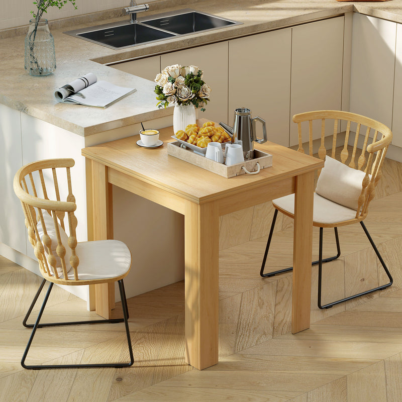 Compact Dining Table for Two Ideal for Small Kitchens or Flats White Wood Effect