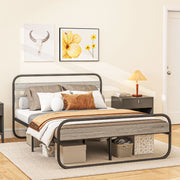 King Size Black Steel Industrial Bed Frame Sturdy and Modern by HOMCOM