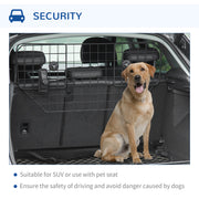 Adjustable Dog Car Guard Boot Barrier with Metal Mesh for Safe Travel, Black AOSOM