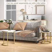 Marble Effect Nesting Tables Gold and White Space Saving Design by HOMCOM
