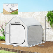 Mini Pop Up Greenhouse 150 x 148cm Portable Plant Grow Tent White by Outsunny