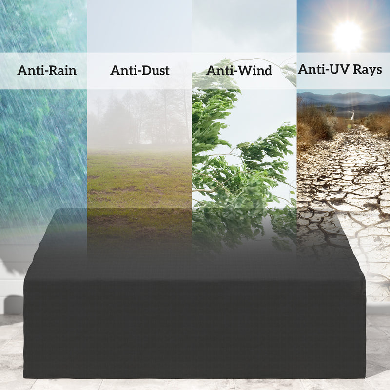 Black Waterproof 3 Seater Garden Sofa Cover Durable 600D Oxford Fabric by Outsunny