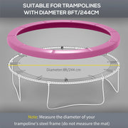 Pink 8FT Trampoline Spring Cover Waterproof UV Resistant Tear-Resistant by SPORTNOW AOSOM