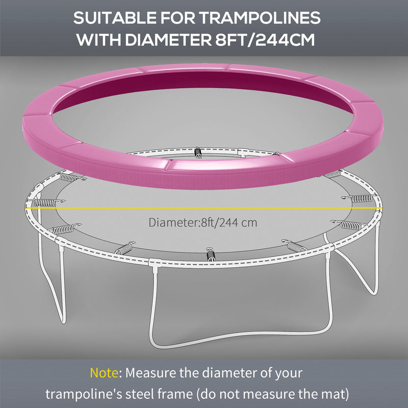 Pink 8FT Trampoline Spring Cover Waterproof UV Resistant Tear-Resistant by SPORTNOW AOSOM