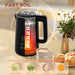 Black 1.5L 3000W Fast Boil Kettle and 2 Slice Toaster Set With 7 Browning Levels by HOMCOM
