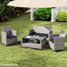Black Garden Seat Cushion Pads Set of 3 for Rattan Furniture by Outsunny