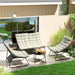 4 Seater Garden Furniture Set with Loveseat Sofa Chairs and Glass Table Light Grey by Outsunny