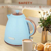 3kW Rapid Boil Electric Kettle With Honeycomb Design Ideal For Kitchens, Light Blue
