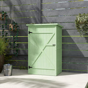 Small Wooden Garden Storage Shed with Shelves and Bolt Latch 75L x 56W x 115H cm Green by Outsunny