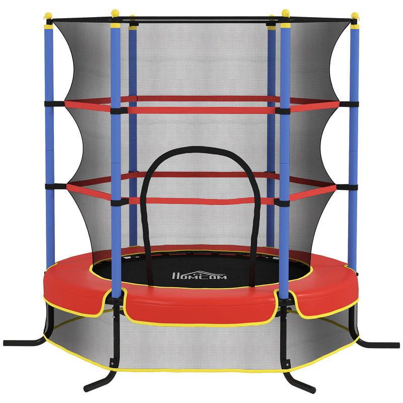 Kids Outdoor Trampoline With Safety Net For Ages 3 to 10 Ideal for Garden Play Blue AOSOM