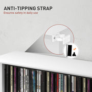 White Media Storage Cabinet Holds 360 CDs 185 DVDs or Blu-rays by Homcom