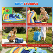 Children’s Inflatable Bouncy Castle With Slide and Water Play for Garden or Indoors Multicolour AOSOM