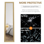 Rustic Full Length Mirror Freestanding or Wall Mounted for Bedroom or Hallway, Natural