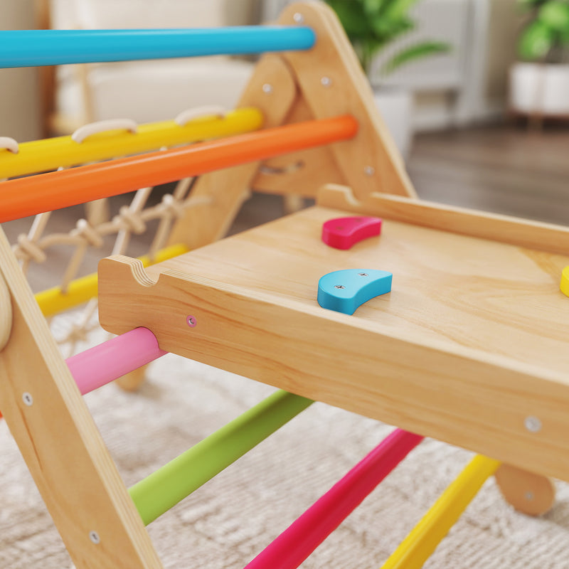8 in 1 Toddler Climbing Frame with Slide Arch and Ladder for Indoor Play Multicolour AOSOM