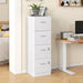 White Wooden Lockable Filing Cabinet with 4 Drawers by HOMCOM