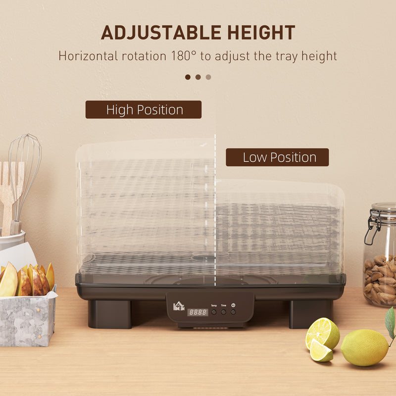 Six-Tray Food Dehydrator Adjustable Temperature 40-70 Degrees Fahrenheit Black by HOMCOM
