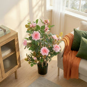 Artificial Rose Tree 90 cm for Easy Year Round Home or Garden Display Pink AOSOM