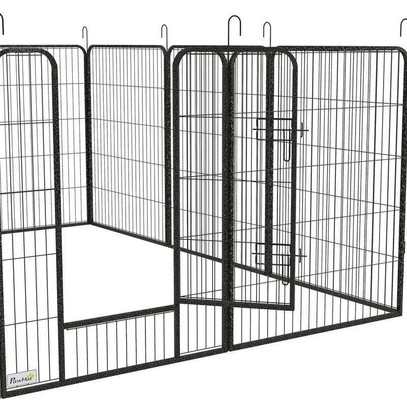 12 Panel Heavy Duty Puppy Playpen for Small Dogs Indoor and Outdoor Use Silver by PawHut