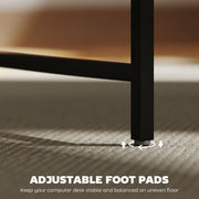 100cm Gaming Desk with LED Lights and Power Outlets Rustic Brown by HOMCOM