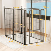 6 Panel Heavy Duty Dog Playpen with Secure Door for Indoor Outdoor Use 100cm High by PawHut