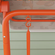 2 Seater Kids Garden Swing Bench With Adjustable Canopy And Safety Belts, Orange Aiyaplay