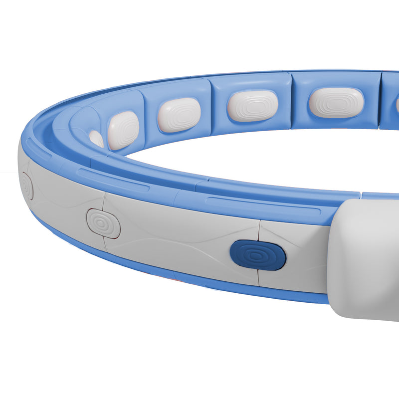 Smart Weighted Hula Hoop Light Blue With 16 Detachable Knots And Digital Calorie Counter AOSOM