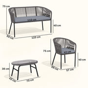 4 Piece Outdoor Sofa Set with Cushions and Coffee Table for Relaxed Garden Seating Dark Grey Outsunny