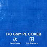 Round Pool Cover for 270–280 cm Above Ground Pools Keeps Water Clean Blue AOSOM
