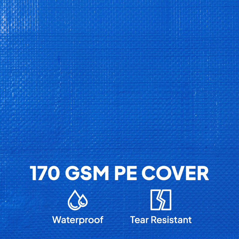 Round Pool Cover for 270–280 cm Above Ground Pools Keeps Water Clean Blue AOSOM