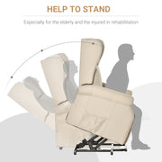 Electric Recliner Armchair With Power Lift and Footrest for Elderly Comfort Beige