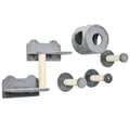 5 Piece Wall Mounted Cat Furniture Set With Perch and Scratching Post Grey AOSOM