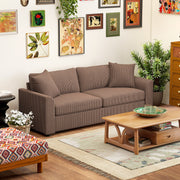 3 Seater Sofa with Spring Cushions and Scatter Pillows Ideal for Living Room Comfort, Coffee