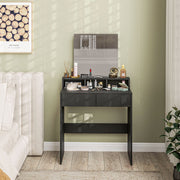 Dressing Table with Mirror and Drawers for Bedroom Storage and Organisation Black