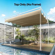 Retractable Replacement Canopy Cover for 4 x 3 m Garden Pergola UV30 Plus Protection Khaki Outsunny