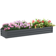 Galvanised Steel Raised Garden Bed 60 x 240cm With Open Bottom For Easy Drainage