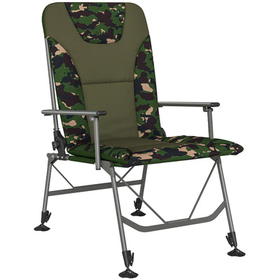 Folding Camping Chair with Adjustable Recline and Padded Seat for Outdoor Comfort Grey Outsunny