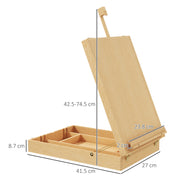 Portable Wooden Table Easel with Storage Adjustable for Painting and Sketching Beech