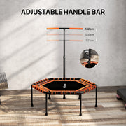 Adult Rebounder Trampoline with Adjustable Handle and LED Lights for Home Fitness Orange AOSOM