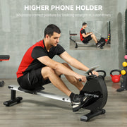 Folding Magnetic Rowing Machine with 16 Resistance Levels in Black for Home Fitness by SPORTNOW AOSOM