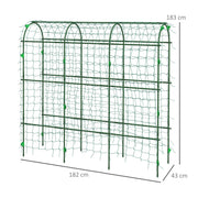 Tall Metal Garden Arch Trellis with Climbing Net Ideal for Outdoor Plants Support Black AOSOM