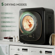 Tumble Dryer for Small Spaces 4kg Compact Laundry Dryer with Hygienic Cycle Black Gold Tone AOSOM
