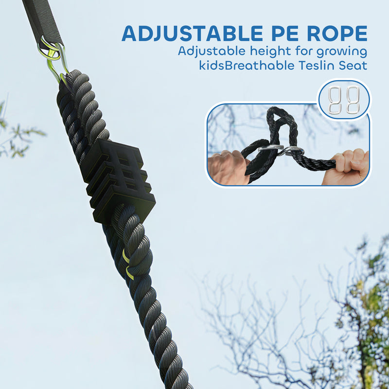 Kids Outdoor Nest Swing for Up to 4 Children Adjustable Height Waterproof Blue