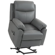 Electric Riser Recliner Chair With Adjustable Backrest For Mobility Support, Charcoal Grey