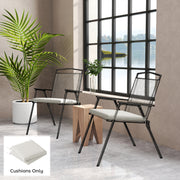 Outdoor Chair Cushion Set for Garden Comfort with Water Resistant Covers Cream White Outsunny