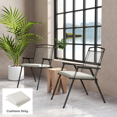 Outdoor Chair Cushion Set for Garden Comfort with Water Resistant Covers Cream White Outsunny