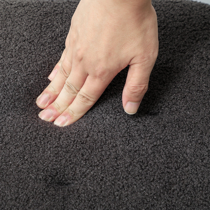 Dark Grey 47L Teddy Fleece Storage Ottoman with Padded Lid by HOMCOM