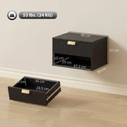 Floating Bedside Tables Set of 2 with Drawer and Shelf for Space Saving Black AOSOM