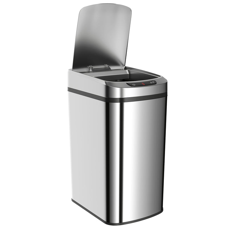 12L Motion Sensor Kitchen Bin with Touchless Opening and Steel Body, Silver AOSOM