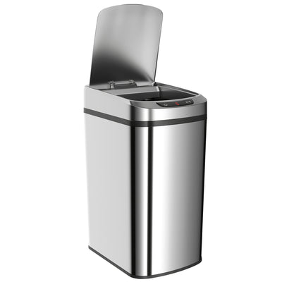 12L Motion Sensor Kitchen Bin with Touchless Opening and Steel Body, Silver AOSOM